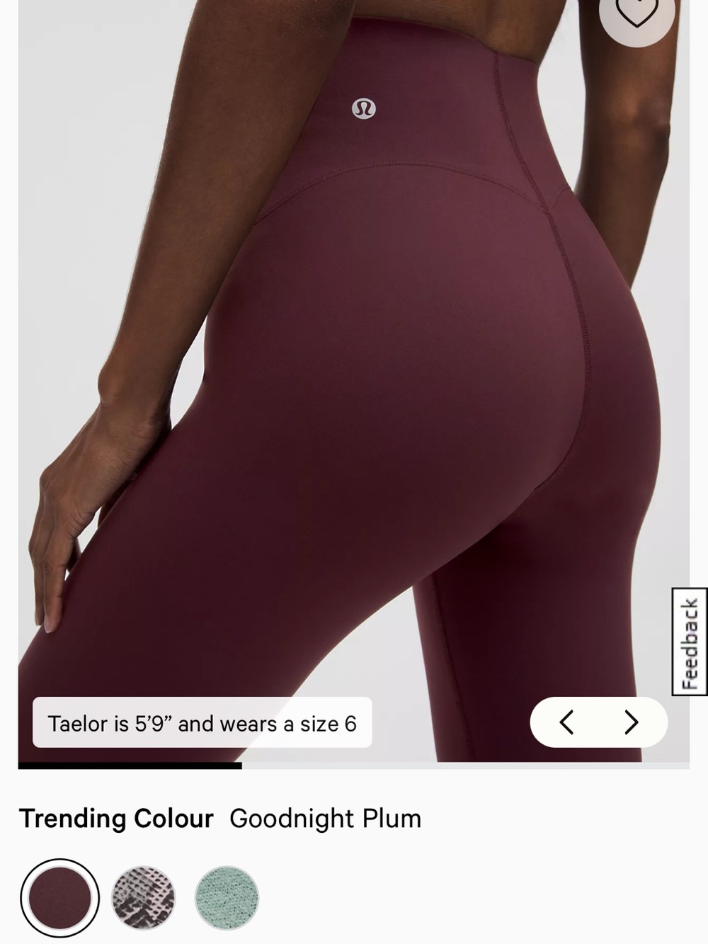 High-Waist Plum LULULEMON Leggings 28’’